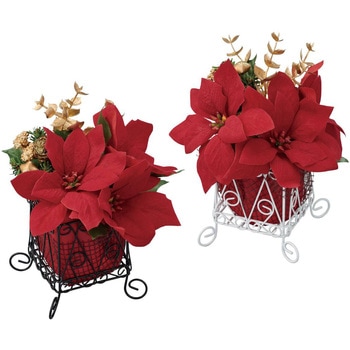 冬装飾 クリスマス飾り ポインセチア造花 キューブポット ストア・エキスプレス