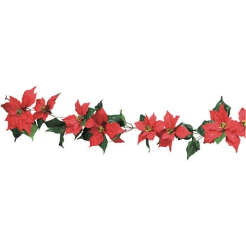 冬装飾 クリスマス飾り ポインセチア造花ガーランド ストア・エキスプレス