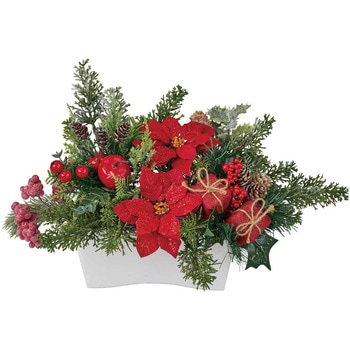 冬装飾 クリスマス飾り ノルディックポインセチア造花アレンジ ストア・エキスプレス