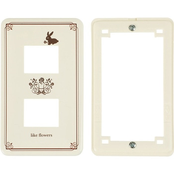 ファッションプレート ウサギ 2口用 オーム電機 コンセント・スイッチ