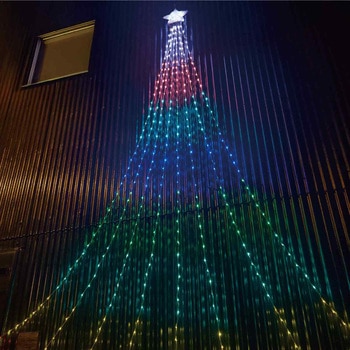 冬装飾 クリスマス イルミネーション ナイアガラライト レインボー(5m) LED 510球 ストア・エキスプレス