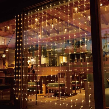 冬装飾 クリスマス イルミネーション カーテンライト ゴールド LED 360球 ストア・エキスプレス