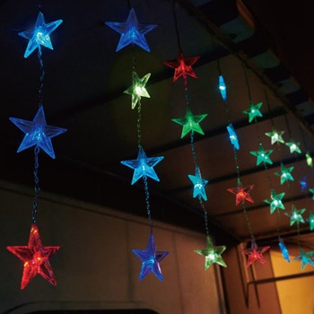 冬装飾 クリスマス イルミネーション スターカーテンライト LED 20連 ストア・エキスプレス