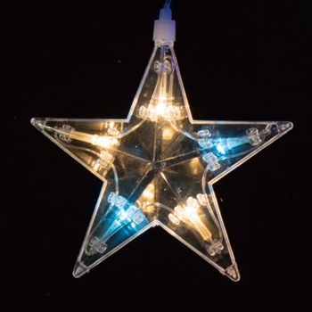 冬装飾 クリスマス イルミネーション 6連スターカーテンライト LED 61球 ストア・エキスプレス