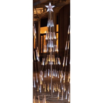 冬装飾 クリスマス イルミネーション LEDシャイニングタワーライト クリスマスツリー ホワイトゴールド ストア・エキスプレス