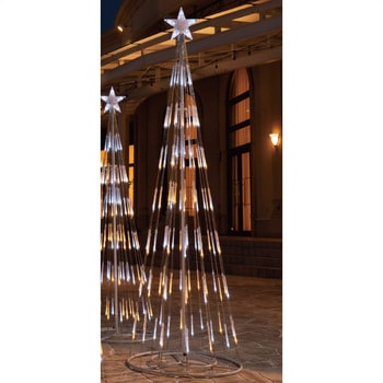 冬装飾 クリスマス イルミネーション LEDシャイニングタワーライト クリスマスツリー ホワイトゴールド ストア・エキスプレス