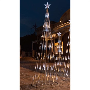 冬装飾 クリスマス イルミネーション LEDシャイニングタワーライト クリスマスツリー ホワイトゴールド ストア・エキスプレス