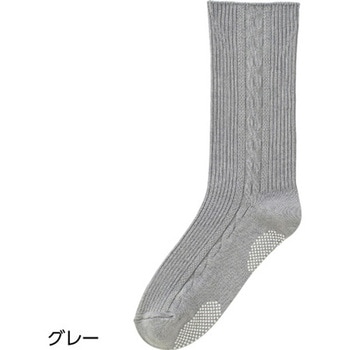 紳士ゴムなしスベリ止め付ソックス グレー 24～26cm ケアファッション