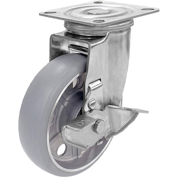 プレート式 自在 ステンレスキャスター アルティメットウレタン ストッパー付き Jタイプ SUS-J2-S型 ユーエイキャスター