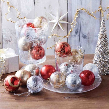 冬装飾 クリスマス用品 オーナメントボール 直径8cm ストア・エキスプレス