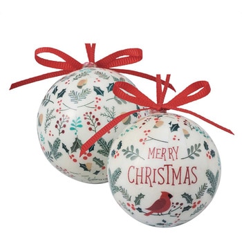 冬装飾 クリスマス用品 メリークリスマスプリント オーナメントボール 直径5cm ストア・エキスプレス