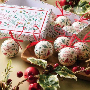 冬装飾 クリスマス用品 メリークリスマスプリント オーナメントボール 直径5cm ストア・エキスプレス