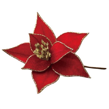 冬装飾 クリスマス用品 ベルベット ポインセチアオーナメント 花径20cm ストア・エキスプレス