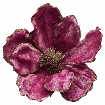 冬装飾 クリスマス用品 ベルベット マグノリアオーナメント 花径18cm ストア・エキスプレス