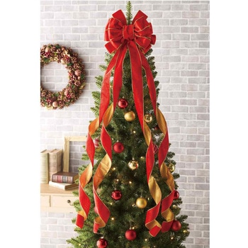 冬装飾 クリスマス用品 クリスマスツリーロングリボン ストア・エキスプレス
