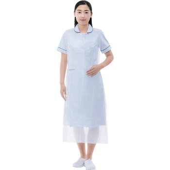 ポリエチ袖なしエプロン ホワイト リーブル