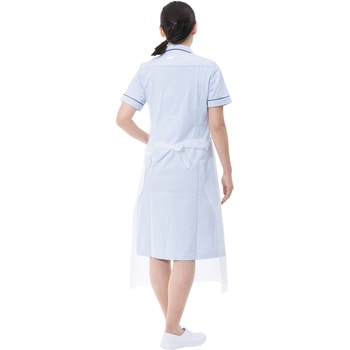 ポリエチ袖なしエプロン ホワイト リーブル