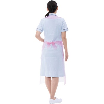 ポリエチ袖なしエプロン ピンク リーブル