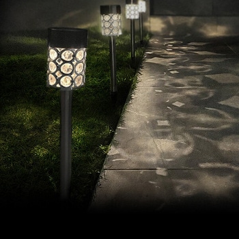 幾何学模様ガーデンソーラーライト4本組 ファミリー・ライフ