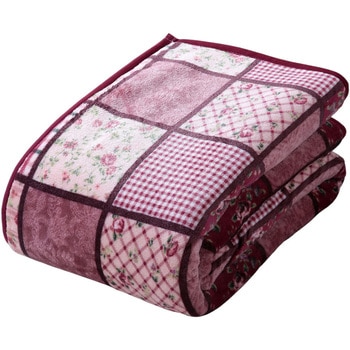 パッチワーク調あったか中わた入り毛布 ファミリー・ライフ