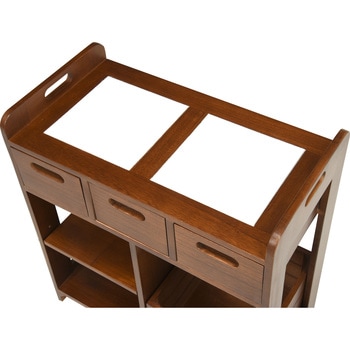 机下に収まる天然木キッチンワゴン ファミリー・ライフ