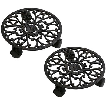 アイアン製プランタースタンドキャスター付 28cm「DECOR」(デコール) 2個組 住まいスタイル