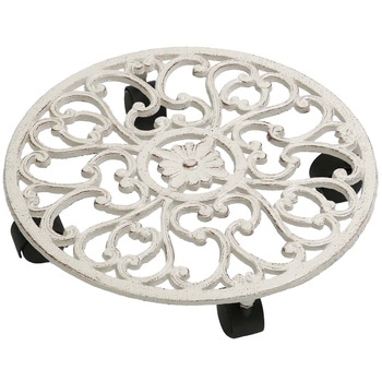 IF-N0037WHT アイアン製プランタースタンドキャスター付 「deacor」(デーコル) 住まいスタイル 66502217