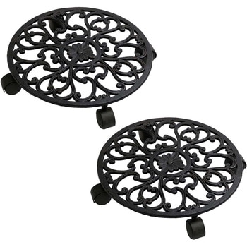 アイアン製プランタースタンドキャスター付 35cm「DECOR」(デコール) 2個組 住まいスタイル