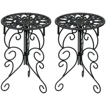 アイアン製プランタースタンド 脚付き ハイタイプ「deacor」(デーコル) 2個組 住まいスタイル