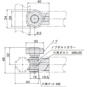 マルチコネクタインナー型 ノブボルト SUS(エスユーエス)