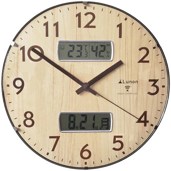 電波時計 壁掛け時計 温湿度計付 SIS