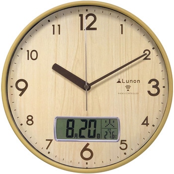 電波時計 壁掛け時計 温度計付 SIS