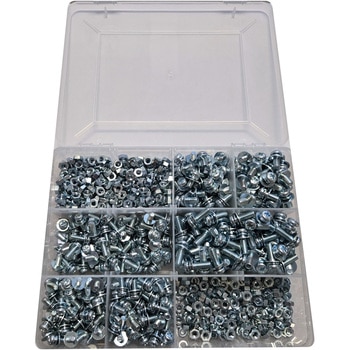 ねじセット(なべ小ねじP-3・ナット)(ユニクロめっき) 八幡ねじ