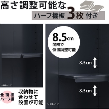 扉式収納庫 11段階調節可能ハーフ棚板付き グリーンライフ