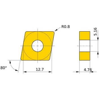 ステンレス鋼旋削加工用コーテッド超硬チップ MC/MP7100シリーズ 80°菱形ネガ MP7135 三菱マテリアル
