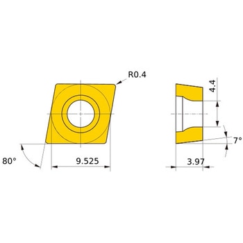 ステンレス鋼旋削加工用コーテッド超硬チップ MC/MP7100シリーズ 80°菱形ポジ MC7125 三菱マテリアル