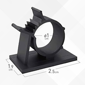 ケーブルクリップ 4階段調節可能 シールタイプ 固定 壁 卓上 ホルダー 10個セット AFF WARE