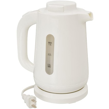 電気ケトル 1.0L 転倒湯もれ防止機構付 ホワイト オーム電機