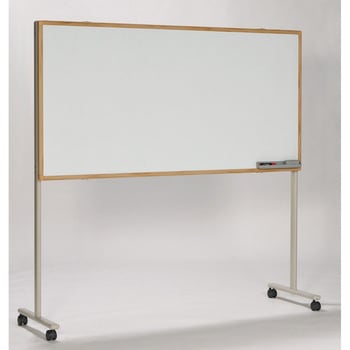 キャスター脚付木彫枠片面ナノホワイトボード 青井黒板