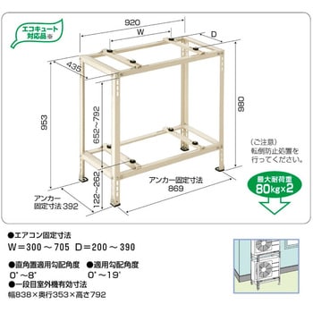室外機台 バクマ B-HWT-L4 バクマ工業 B-HWT-L4 エアコン室外ユニット用 平地・二段置用