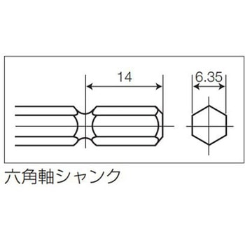 2.0-6.0mm 9本組 六角軸ドリル HSS エスコ