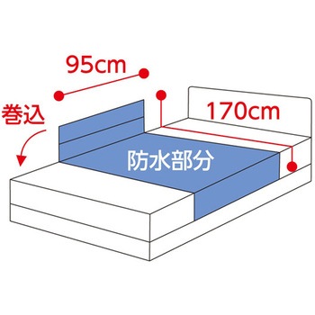 あんしん3層スムース防水シーツ クリーム 170×95cm ケアファッション