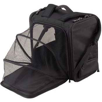 折り畳めてケージにもなる軽量ペットリュック ブラック - シービージャパン