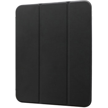 iPad 11inch (A16)/ iPad 10.9inch (第10世代) 背面クリアフラップケース ブラック 軽量 薄型 スタンド機能 タッチペンホルダー オートスリープ機能 MSソリューションズ