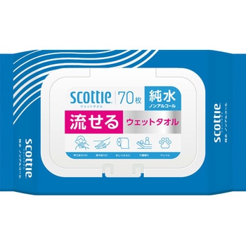 スコッティ 流せるウェットタオル 純水 ノンアルコール 日本製紙クレシア