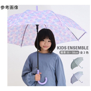 女児キッズハートリボン柄長傘 55cm 10002714シリーズ 丸十コーポレーション