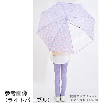 女児キッズハートリボン柄長傘 55cm 10002714シリーズ 丸十コーポレーション