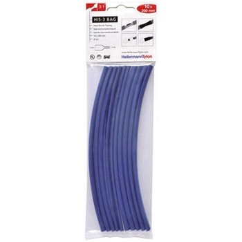 熱収縮チューブ 収縮前 6mm 収縮後 2mm 青 1袋 10個入 ヘラマンタイトン(タイトン)