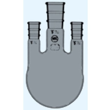 三頭フラスコ 側管角度 5° 茶 032シリーズ 日本理化学器械(NRK)