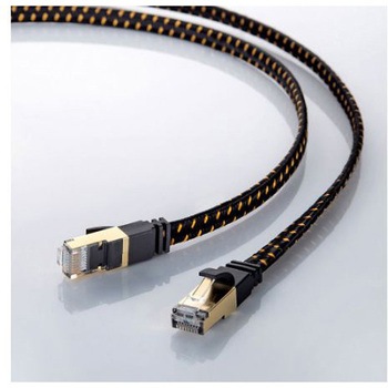 フラットLANケーブル(CAT8/メッシュ/ブラック) EA764BBシリーズ - エスコ